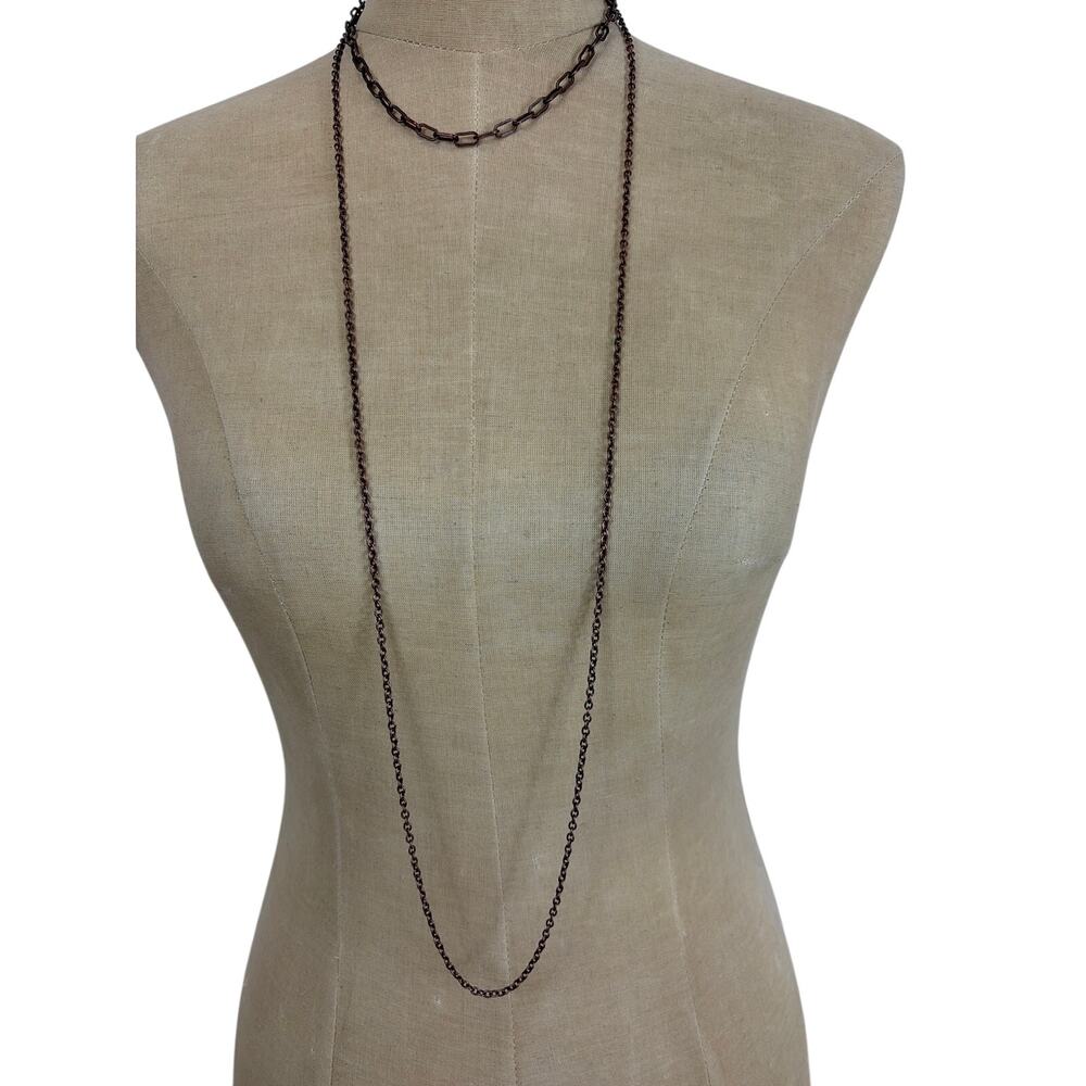 LOT 2 Necklaces NEW Artisanal copper 2 Piece Chain Necklace Set